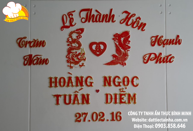 Dán Chữ Xốp - Cắt Bảng | Đặt Tiệc Tại Nhà Bình Minh